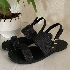Banana Republic leather Woven Double Strap Sandal